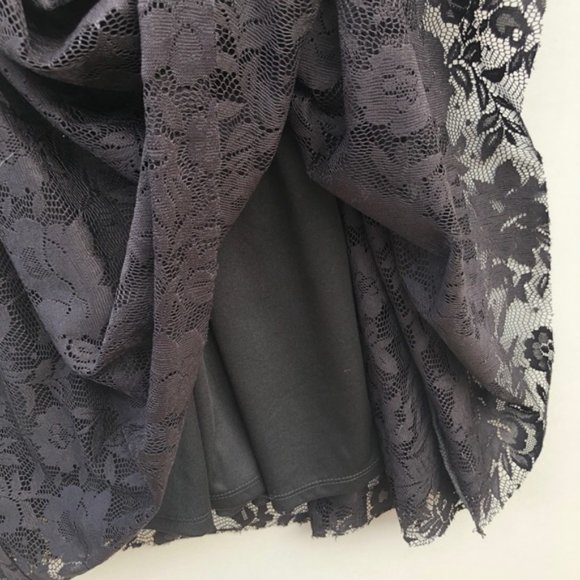 ASOS Black Lace Dress Beaded Collar Size 4 - Picture 7 of 8